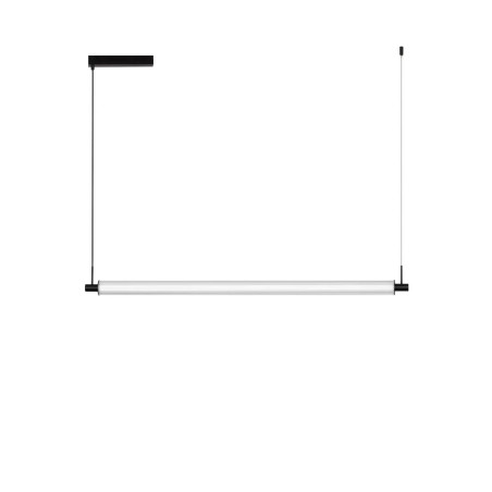 Lampa podłużna szklana z ryflowanym kloszem Limidi 131cm ściemniacz LED 2700-3000K szkło przeźroczyste / czarny