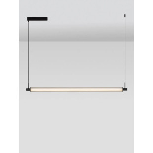 Lampa podłużna szklana z ryflowanym kloszem Limidi 131cm ściemniacz LED 2700-3000K szkło przeźroczyste / czarny