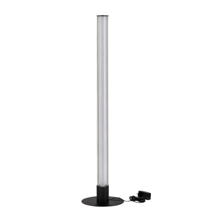 Lampa podłogowa szklana z ryflowanym kloszem w stylu modern-retro Limidi H130cm ściemniacz LED 2700-3000K szkło przeźroczyste / 