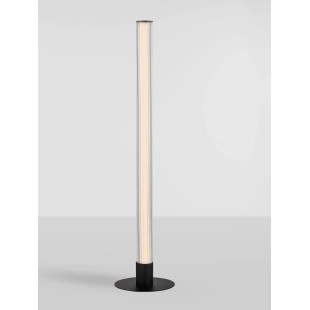 Lampa podłogowa szklana z ryflowanym kloszem w stylu modern-retro Limidi H130cm ściemniacz LED 2700-3000K szkło przeźroczyste / 