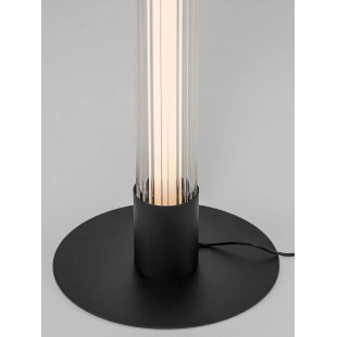 Lampa podłogowa szklana z ryflowanym kloszem w stylu modern-retro Limidi H130cm ściemniacz LED 2700-3000K szkło przeźroczyste / 