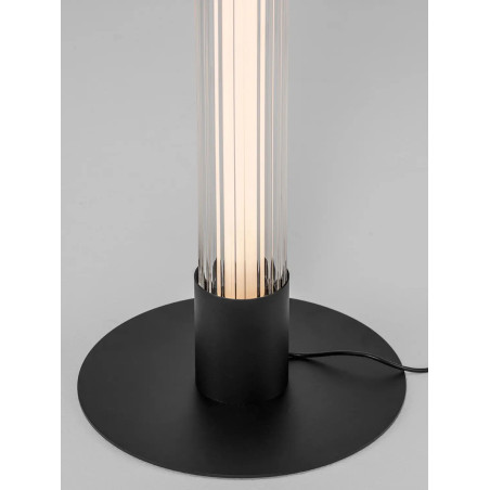 Lampa podłogowa szklana z ryflowanym kloszem w stylu modern-retro Limidi H130cm ściemniacz LED 2700-3000K szkło przeźroczyste / 