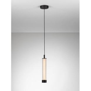Lampa wisząca szklana z ryflowanym kloszem Limidi 6,5cm ściemniacz LED 2700-3000K szkło przeźroczyste / czarny