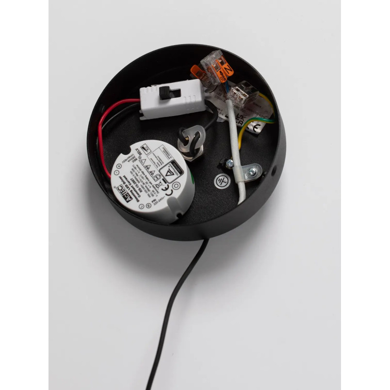Lampa wisząca szklana z ryflowanym kloszem Limidi 6,5cm ściemniacz LED 2700-3000K szkło przeźroczyste / czarny