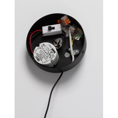 Lampa wisząca szklana z ryflowanym kloszem Limidi 6,5cm ściemniacz LED 2700-3000K szkło przeźroczyste / czarny