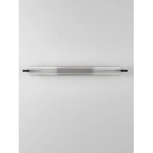 Kinkiet szklany ryflowany w stylu modern-retro Limidi H70cm ściemniacz LED 2700-3000K szkło przeźroczyste / czarny