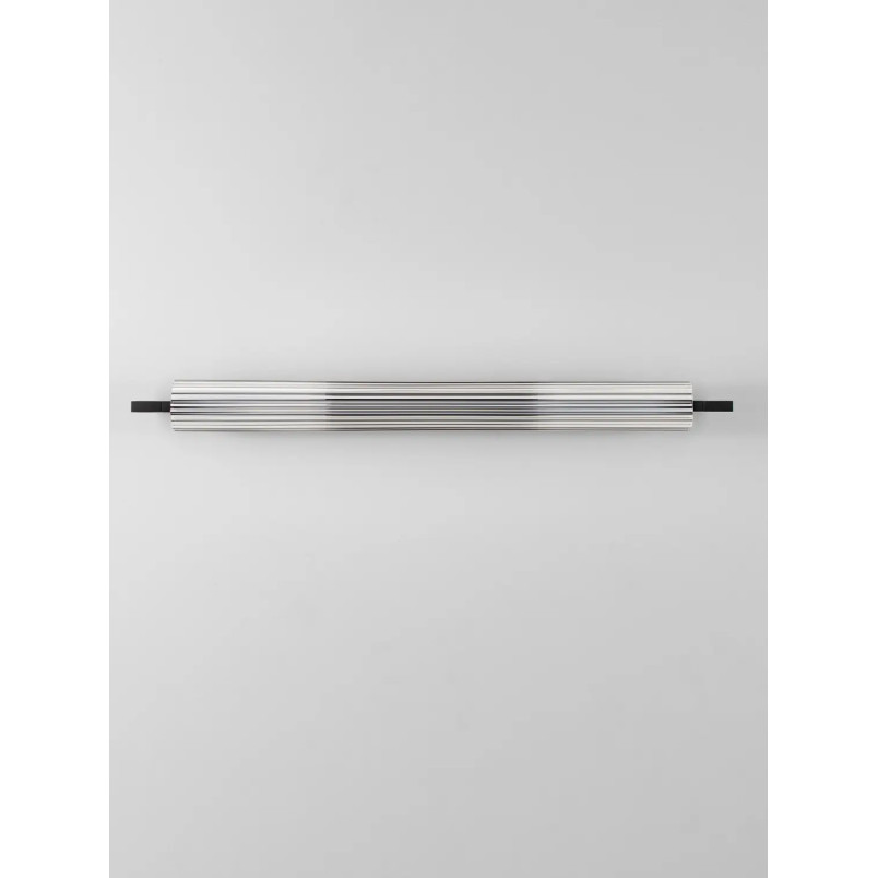 Kinkiet szklany ryflowany w stylu modern-retro Limidi H70cm ściemniacz LED 2700-3000K szkło przeźroczyste / czarny