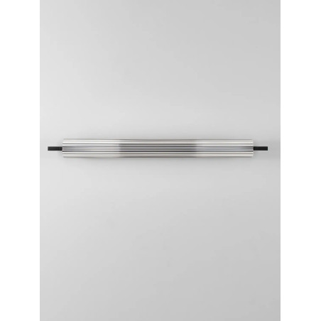 Kinkiet szklany ryflowany w stylu modern-retro Limidi H70cm ściemniacz LED 2700-3000K szkło przeźroczyste / czarny