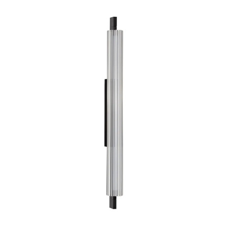 Kinkiet szklany ryflowany w stylu modern-retro Limidi H70cm ściemniacz LED 2700-3000K szkło przeźroczyste / czarny