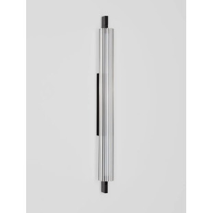 Kinkiet szklany ryflowany w stylu modern-retro Limidi H70cm ściemniacz LED 2700-3000K szkło przeźroczyste / czarny