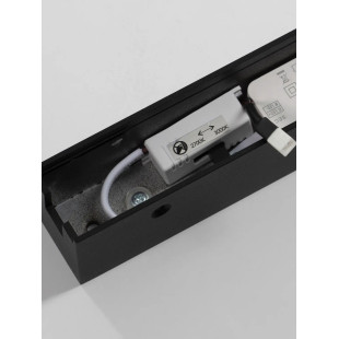 Kinkiet szklany ryflowany w stylu modern-retro Limidi H70cm ściemniacz LED 2700-3000K szkło przeźroczyste / czarny