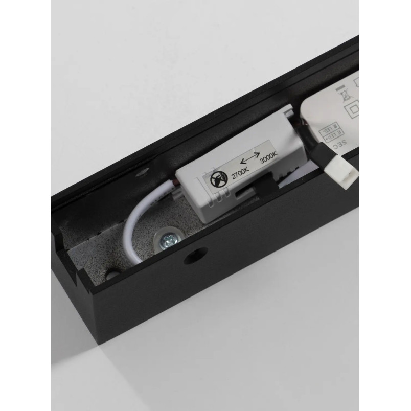 Kinkiet szklany ryflowany w stylu modern-retro Limidi H70cm ściemniacz LED 2700-3000K szkło przeźroczyste / czarny