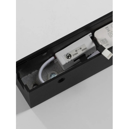 Kinkiet szklany ryflowany w stylu modern-retro Limidi H70cm ściemniacz LED 2700-3000K szkło przeźroczyste / czarny