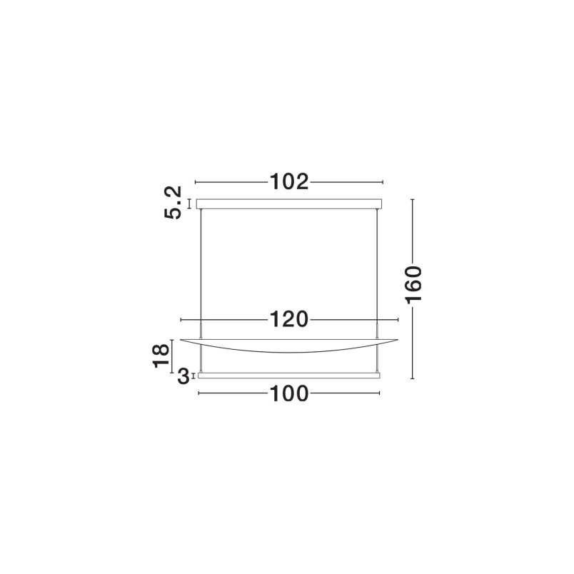 Lampa wisząca designerska Takko LED 3000K 120cm czarno-biała