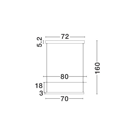 Lampa wisząca designerska Takko LED 2700K 80cm czarno-biała