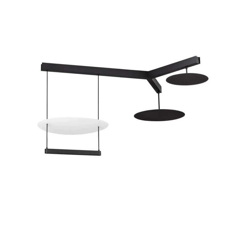 Lampa wisząca designerska 3 punktowa Takko LED 3000K 120cm czarno-biała
