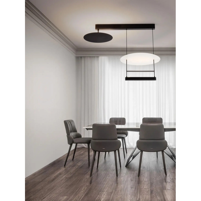 Lampa wisząca designerska 2 punktowa Takko LED 3000K 80cm czarno-biała