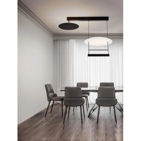 Lampa wisząca designerska 2 punktowa Takko LED 3000K 80cm czarno-biała