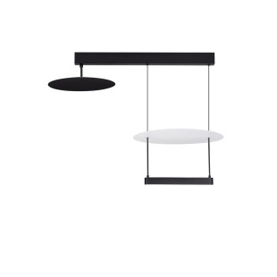 Lampa wisząca designerska 2 punktowa Takko LED 3000K 80cm czarno-biała