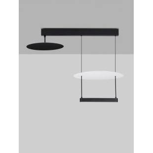 Lampa wisząca designerska 2 punktowa Takko LED 3000K 80cm czarno-biała