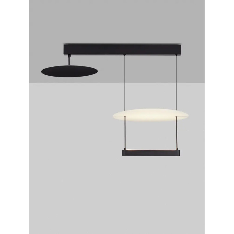 Lampa wisząca designerska 2 punktowa Takko LED 3000K 80cm czarno-biała