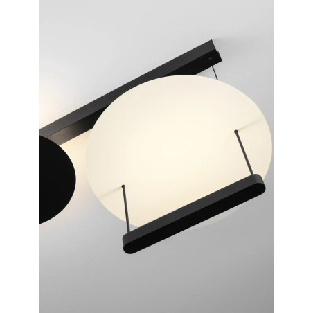Lampa wisząca designerska 2 punktowa Takko LED 3000K 80cm czarno-biała