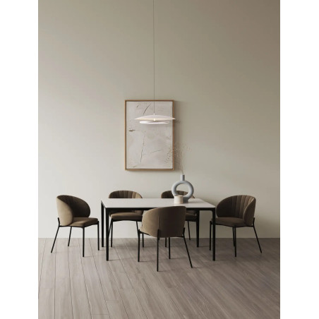 Lampa wisząca płaska designerska z lustrem Plates LED 3000K 35cm biały / chrom