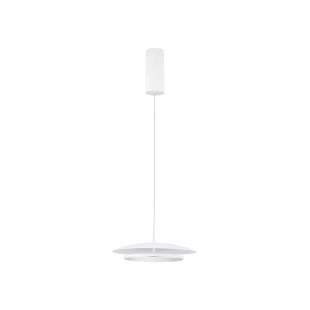 Lampa wisząca płaska designerska z lustrem Plates LED 3000K 35cm biały / chrom