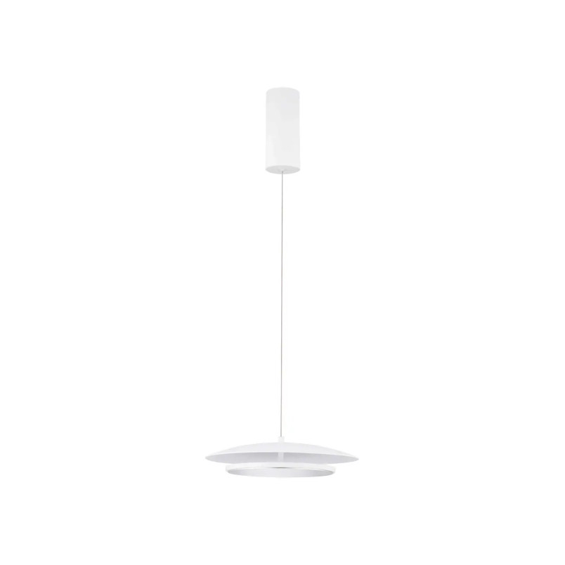 Lampa wisząca płaska designerska z lustrem Plates LED 3000K 35cm biały / chrom