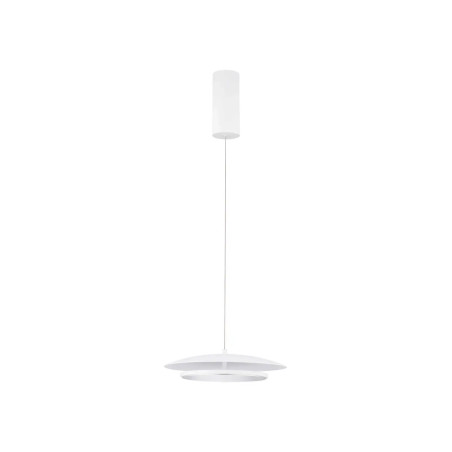 Lampa wisząca płaska designerska z lustrem Plates LED 3000K 35cm biały / chrom