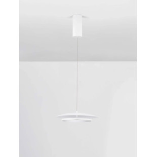 Lampa wisząca płaska designerska z lustrem Plates LED 3000K 35cm biały / chrom