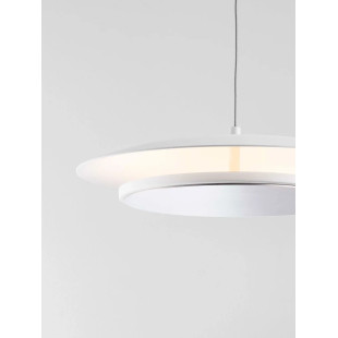 Lampa wisząca płaska designerska z lustrem Plates LED 3000K 35cm biały / chrom