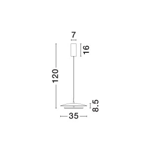 Lampa wisząca płaska designerska z lustrem Plates LED 3000K 35cm biały / chrom