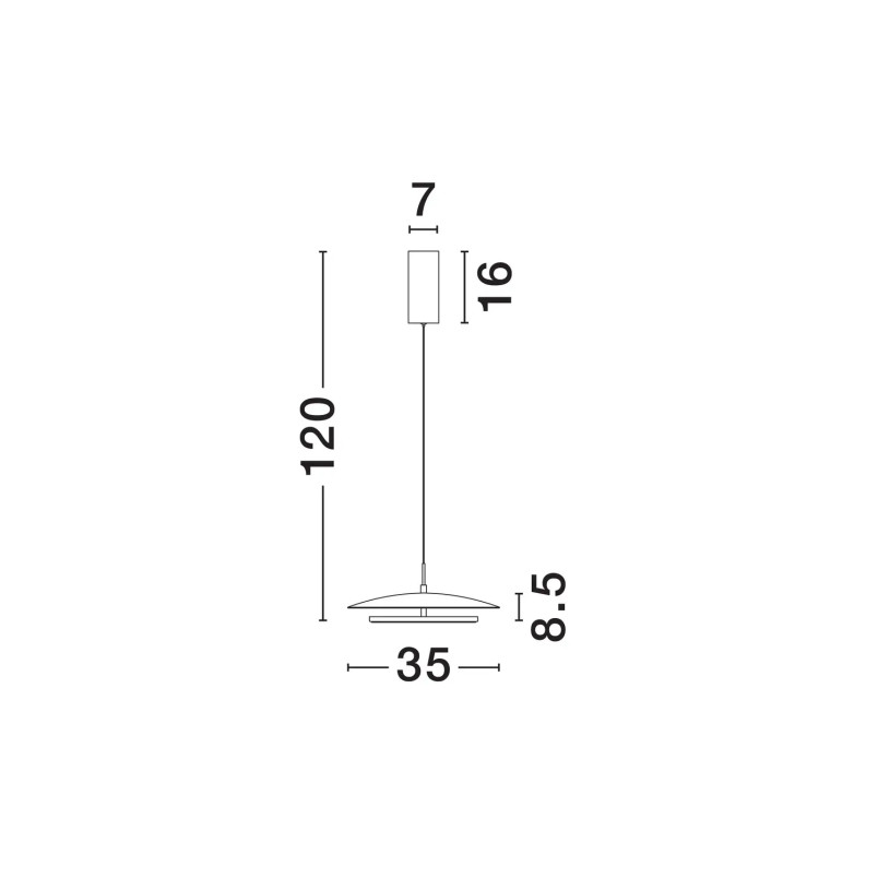 Lampa wisząca płaska designerska z lustrem Plates LED 3000K 35cm biały / chrom