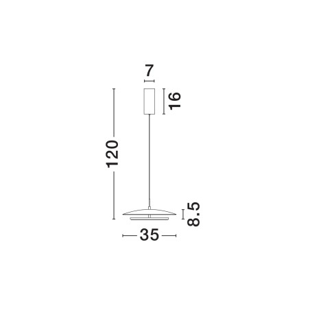 Lampa wisząca płaska designerska z lustrem Plates LED 3000K 35cm biały / chrom