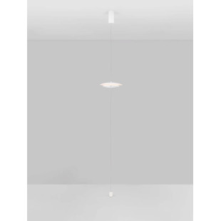 Lampa podłogowa designerska ściemniana Plates LED 3000K 330cm biały / chrom