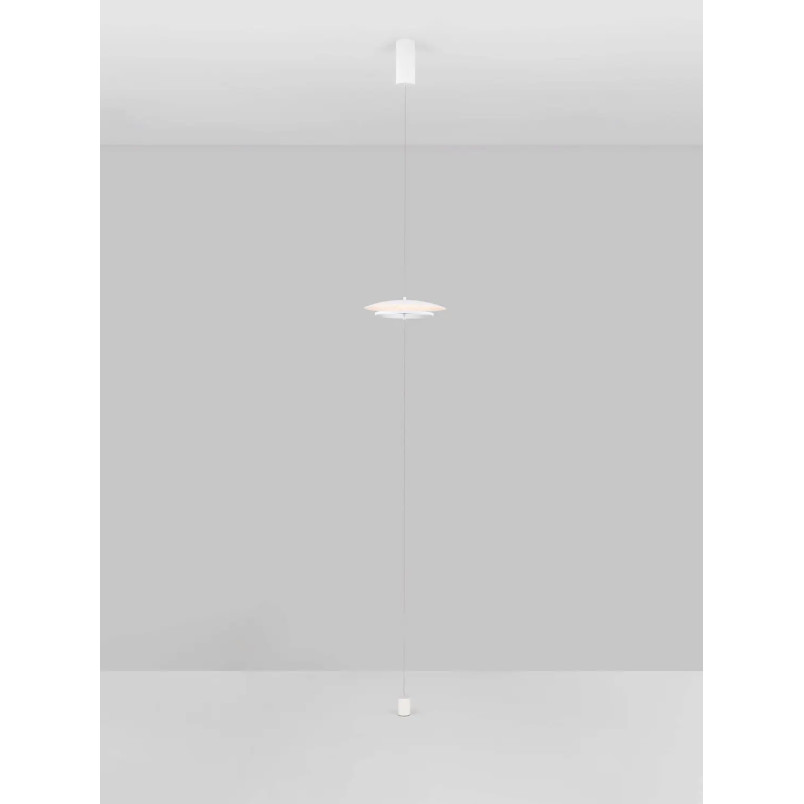 Lampa podłogowa designerska ściemniana Plates LED 3000K 330cm biały / chrom