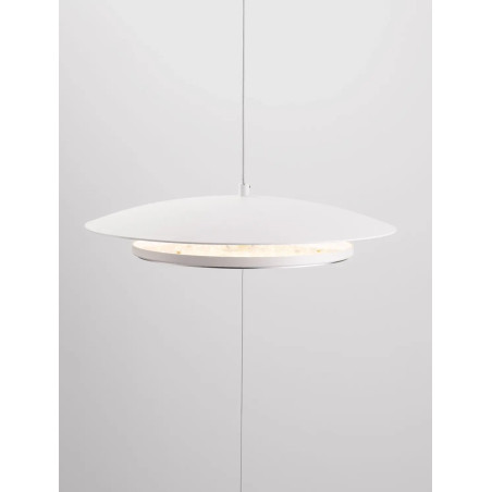 Lampa podłogowa designerska ściemniana Plates LED 3000K 330cm biały / chrom