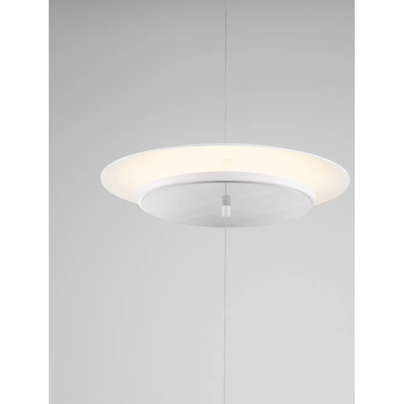 Lampa podłogowa designerska ściemniana Plates LED 3000K 330cm biały / chrom
