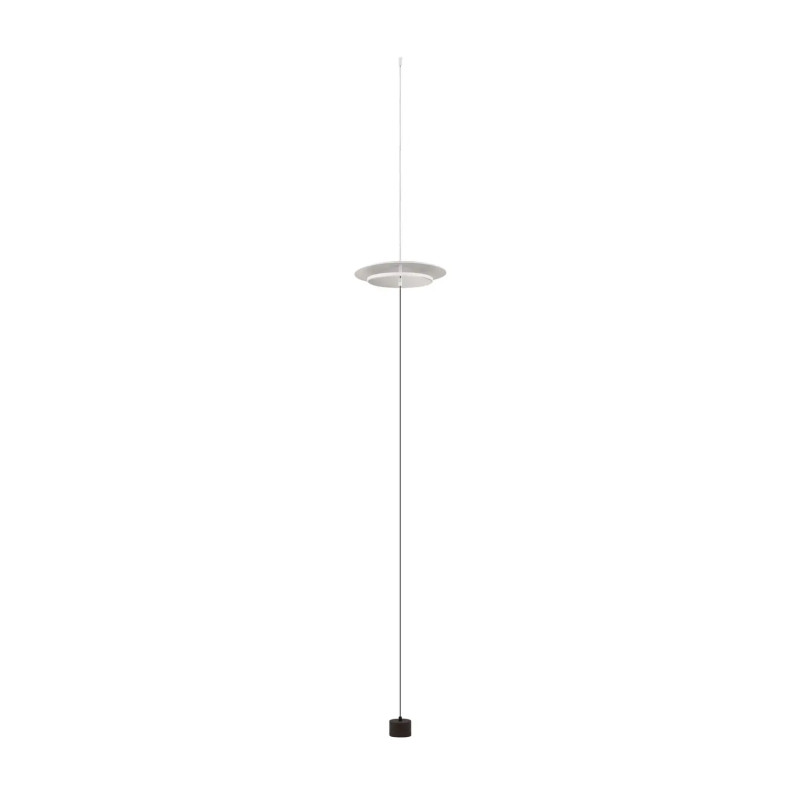 Lampa podłogowa designerska ściemniana Plates LED 3000K 370cm biały / chrom / czarny