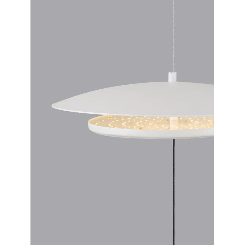 Lampa podłogowa designerska ściemniana Plates LED 3000K 370cm biały / chrom / czarny