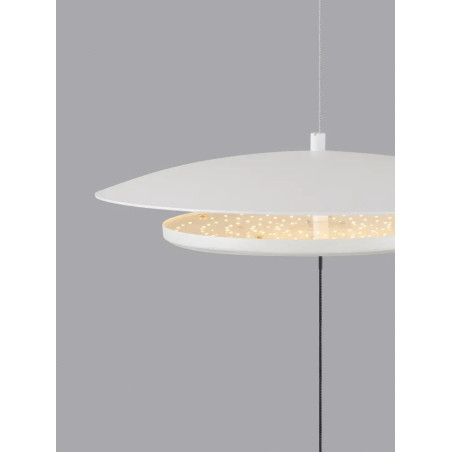 Lampa podłogowa designerska ściemniana Plates LED 3000K 370cm biały / chrom / czarny