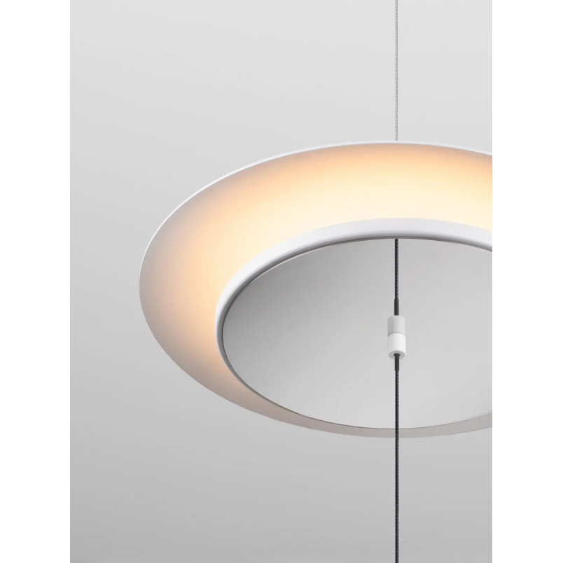 Lampa podłogowa designerska ściemniana Plates LED 3000K 370cm biały / chrom / czarny