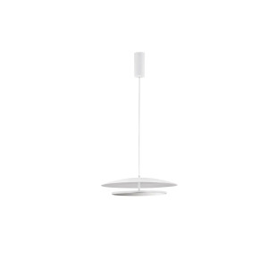 Lampa wisząca płaska designerska z lustrem Plates LED 3000K 50cm biały / chrom