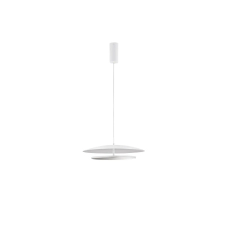 Lampa wisząca płaska designerska z lustrem Plates LED 3000K 50cm biały / chrom