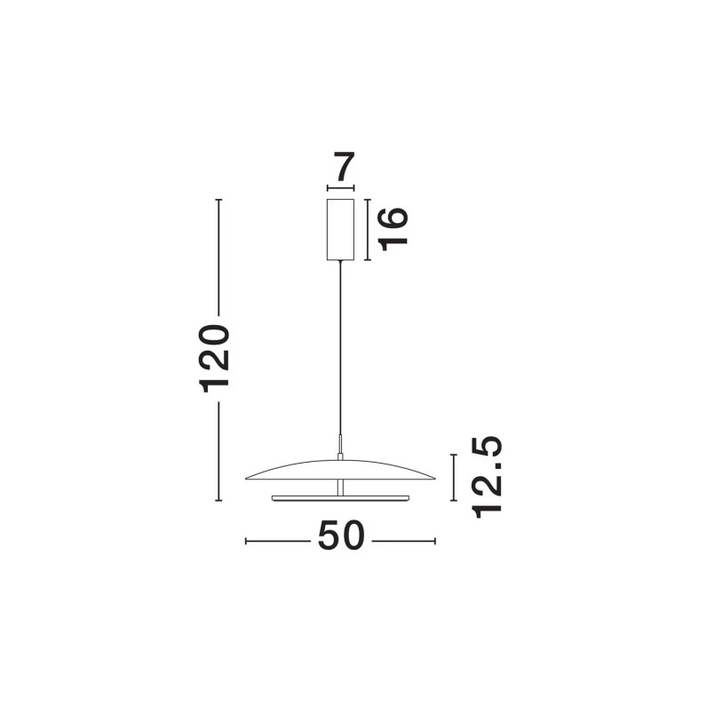 Lampa wisząca płaska designerska z lustrem Plates LED 3000K 50cm biały / chrom