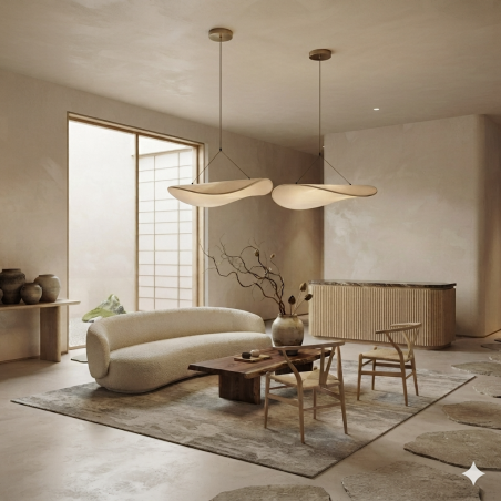 Lampa wisząca Flow 50cm LED | Papier DuPont | Styl Japandi