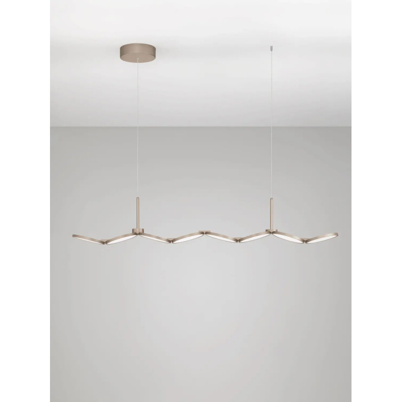 Lampa wisząca podłużna Trigna 130cm LED 2700-3000K szampańskie złoto