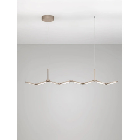 Lampa wisząca podłużna Trigna 130cm LED 2700-3000K szampańskie złoto