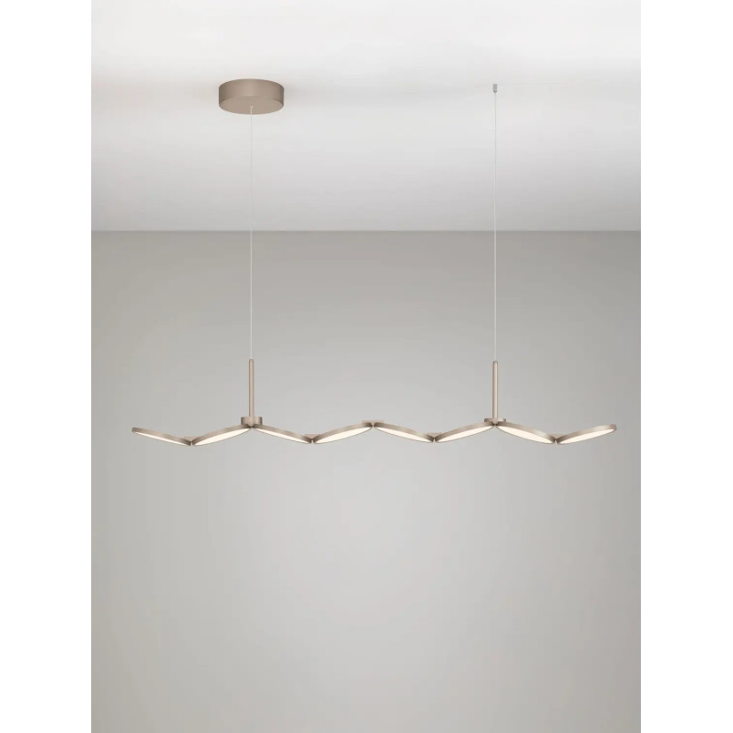 Lampa wisząca podłużna Trigna 130cm LED 2700-3000K szampańskie złoto